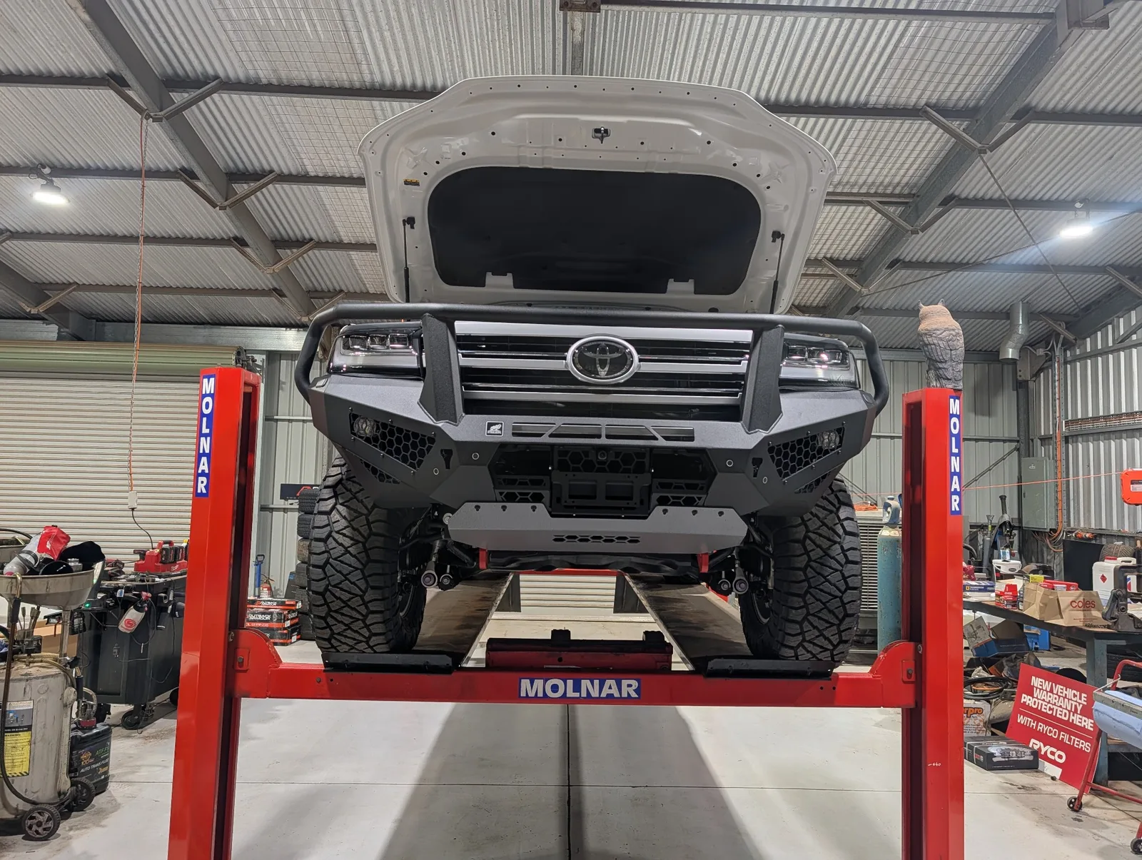Toyota LandCruiser 300 Series bullbar installation at Revs Mechanical